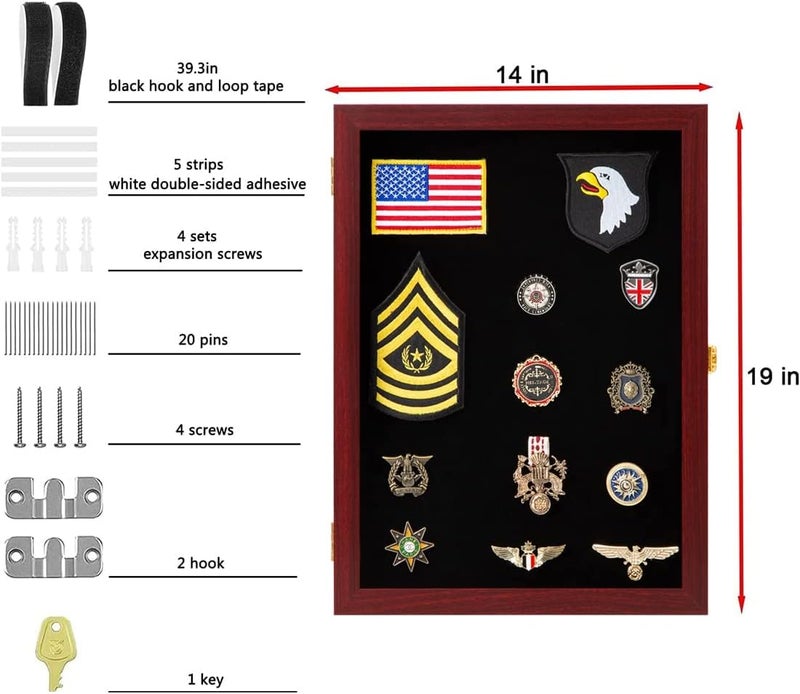 VERANI Pin Display Case 14x19 Pin Collection Display Box Military Medal Display Frame with Uv Protection Acrylic Door for Beach Tags Jewelry Insignia Ribbons Patches Insignia Ribbons Sport Pins - Image 2